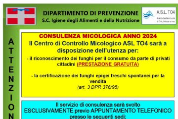 RACCOLTA FUNGHI _ Consulenza micologica anno 2024
